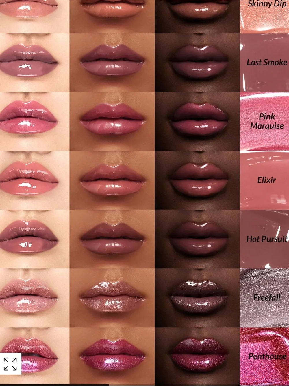 Kaleidos Trio Shimmery Lip Gloss Set  Freefall Pink Marlise Penthouse New FullSz